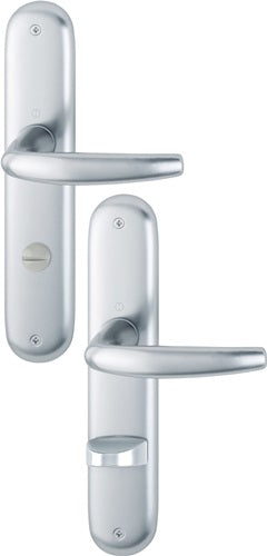 Langschildgarnitur Atlanta 1530/273P Aluminium F1 SK/OL 78 mm DIN links / rechts HOPPE