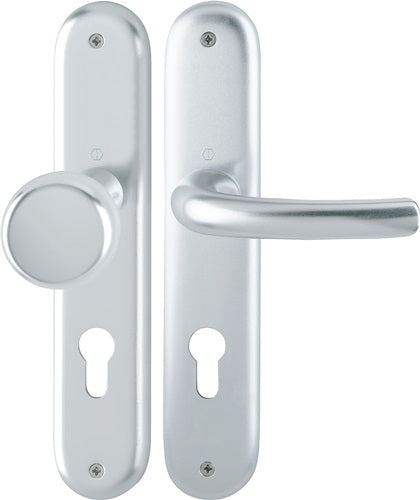 Langschildgarnitur Tôkyô 53/273P/1710 Aluminium F1 PZ 72 mm DIN links / rechts HOPPE