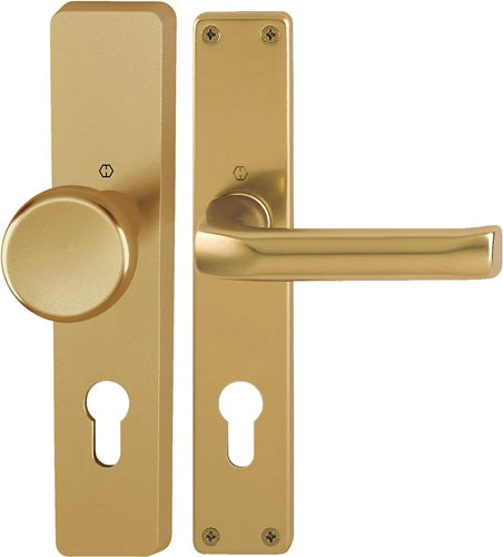 Langschildgarnitur London 54/227/202SP/113 Aluminium F4 PZ 72 mm DIN links / rechts HOPPE