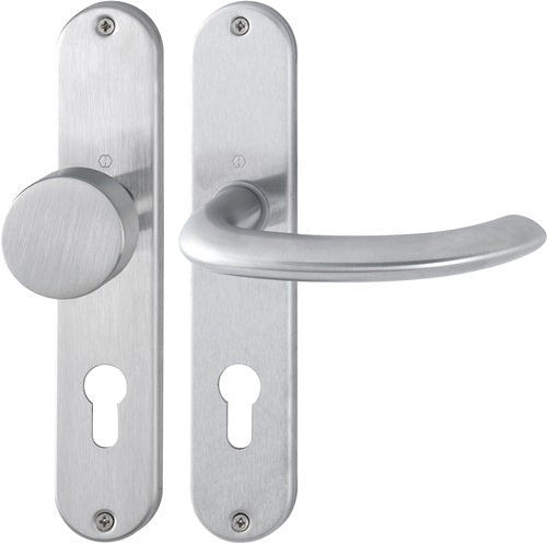 Langschildgarnitur Marseille E58/302/1138Z Edelstahl F69 PZ 72 mm DIN links / rechts HOPPE