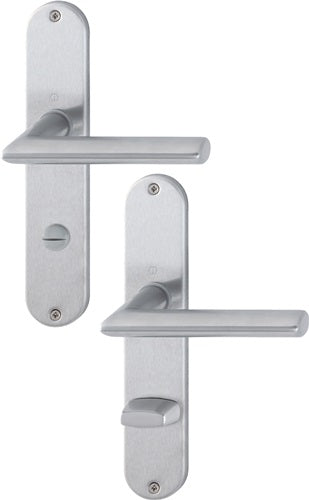 Langschildgarnitur Stockholm E1140Z/302 Edelstahl F69 SK/OL 78 mm DIN links / rechts HOPPE