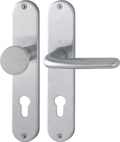 Langschildgarnitur Cardiff E48/302/1850Z Edelstahl F69 PZ 72 mm DIN links / rechts HOPPE