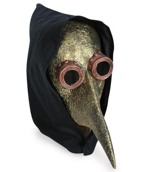 Halbmaske Pestmaske mit Haube - 1-teilig - Adult