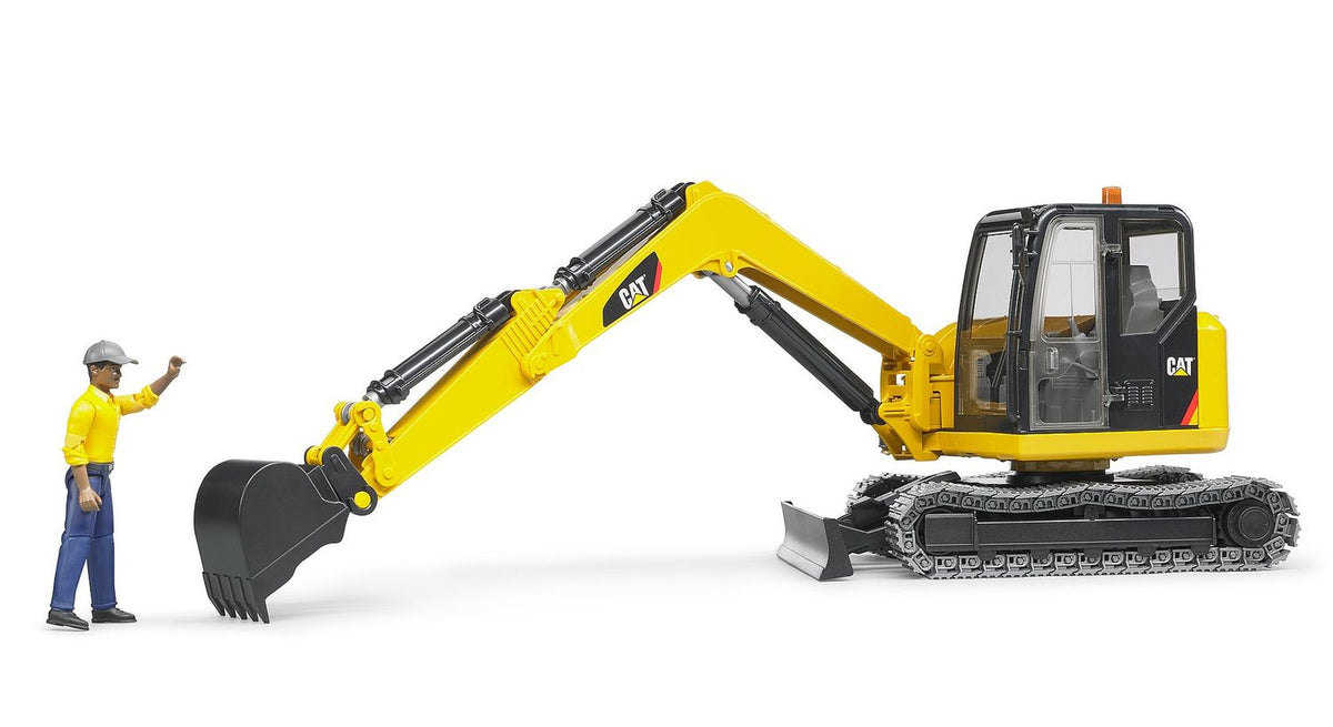 Bruder 02466 - Cat Minibagger mit Bauarbeiter – Ansicht 3
