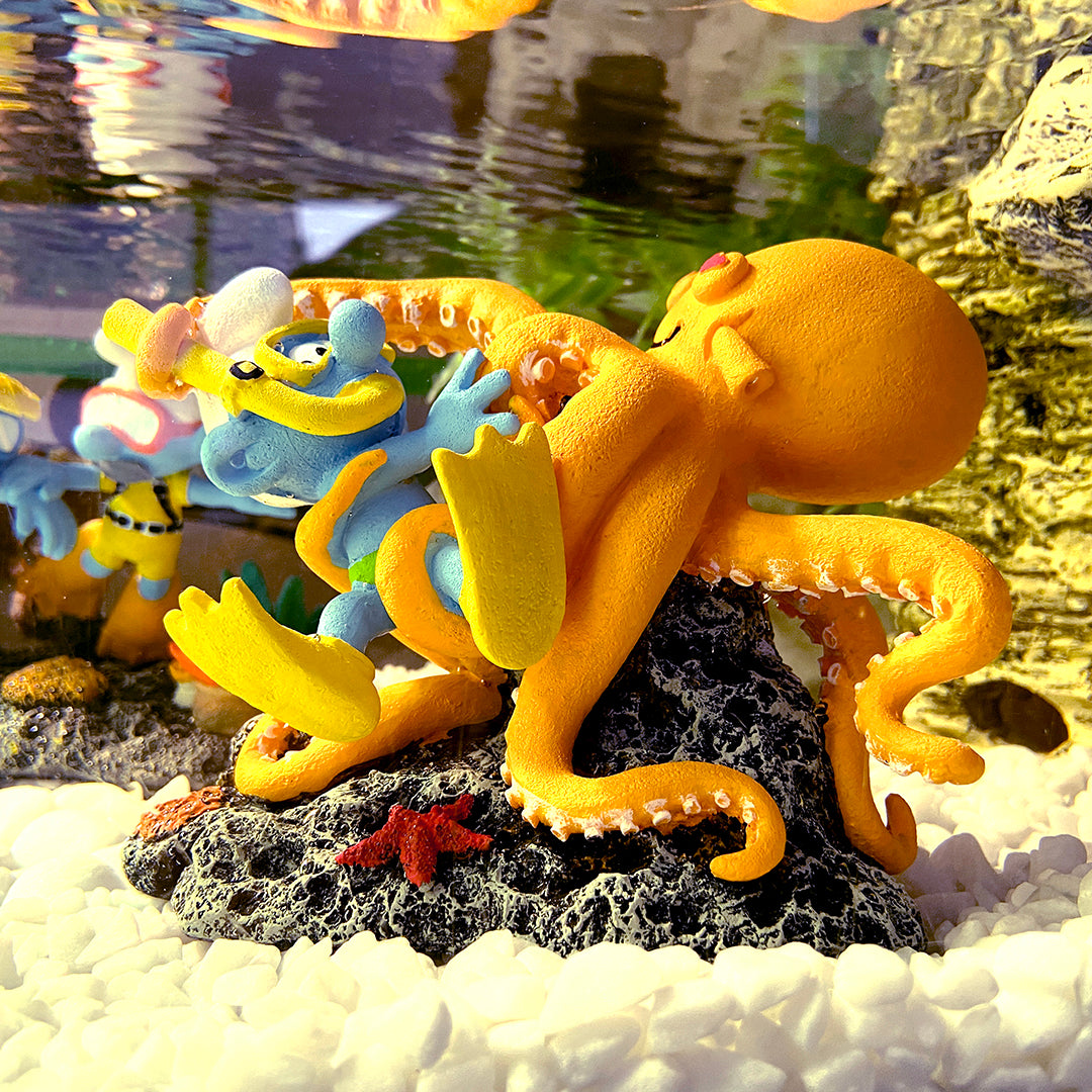 Taucherschlumpf mit Octopus - Deko-Figur – Ansicht 2