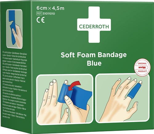 Soft Foam Bandage selbsthaftend elastisch blau Rolle 6 cm x 45 m CEDERROTH – Ansicht 3