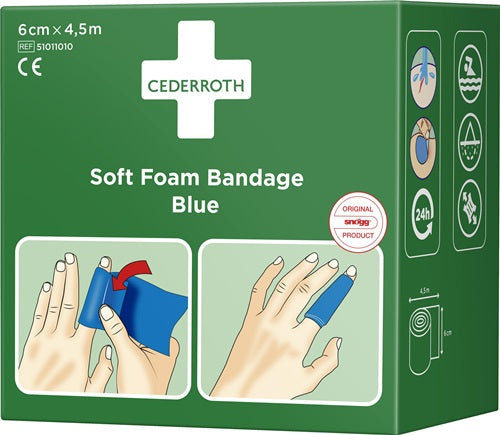 Soft Foam Bandage selbsthaftend elastisch blau Rolle 6 cm x 45 m CEDERROTH – Ansicht 4