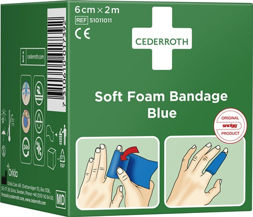 Soft Foam Bandage selbsthaftend elastisch blau Rolle 6 cm x 2 m CEDERROTH – Ansicht 4