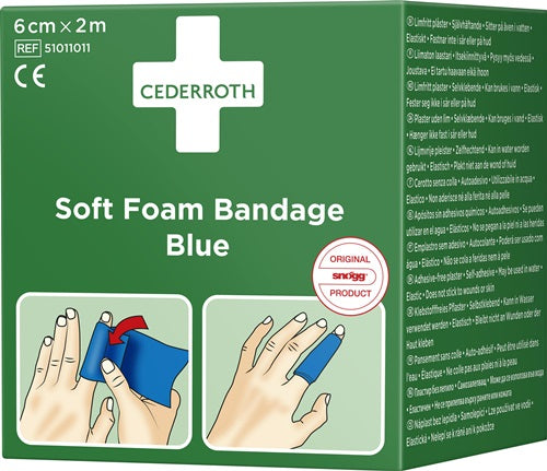 Soft Foam Bandage selbsthaftend elastisch blau Rolle 6 cm x 2 m CEDERROTH – Ansicht 3