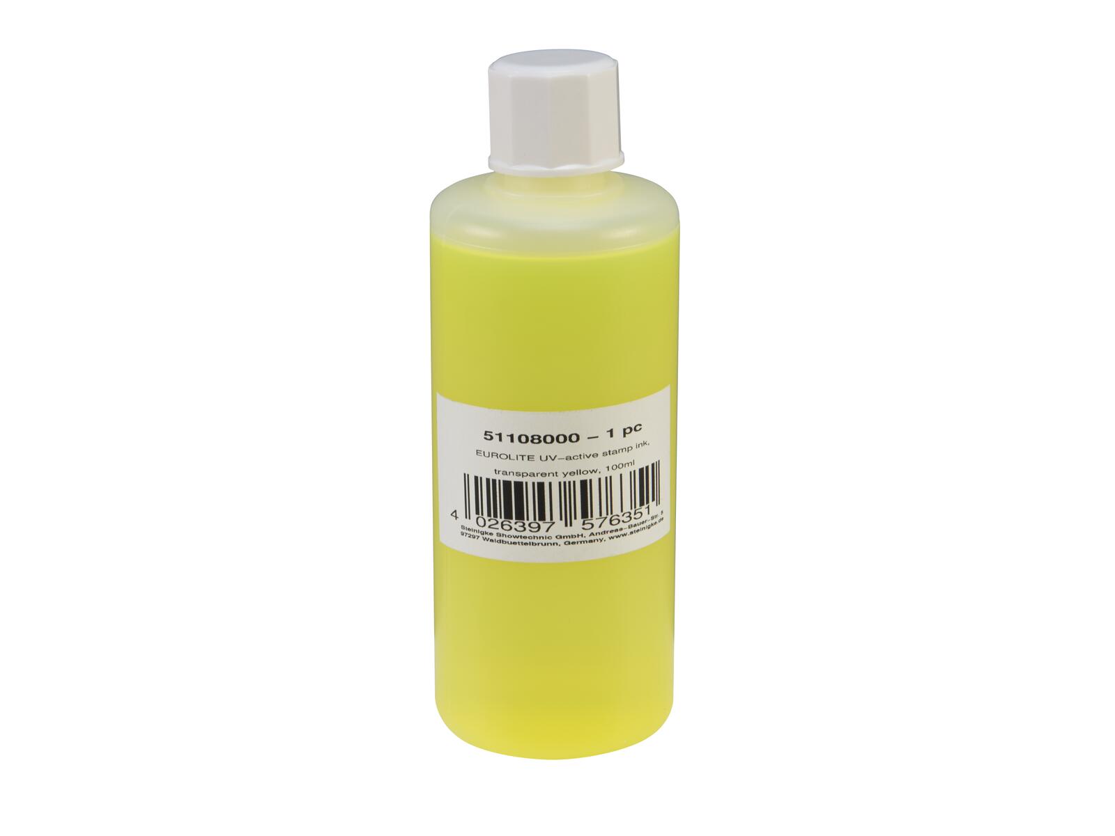 EUROLITE UV-aktive Stempelfarbe transparent gelb 100ml
