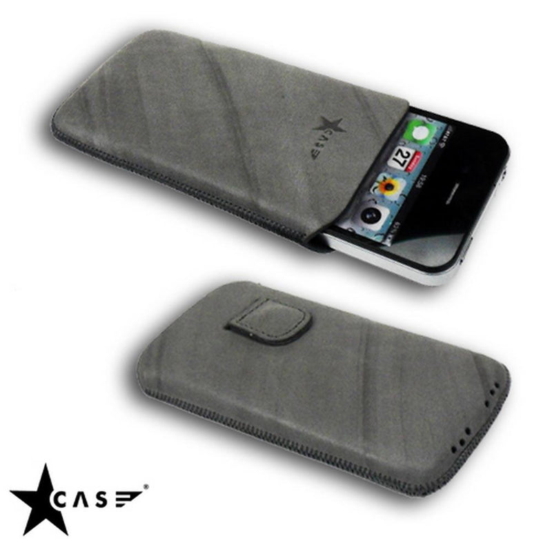 Star-Case® Nova ''Linea'' für Apple IPhone 4 4S echt Leder Grey