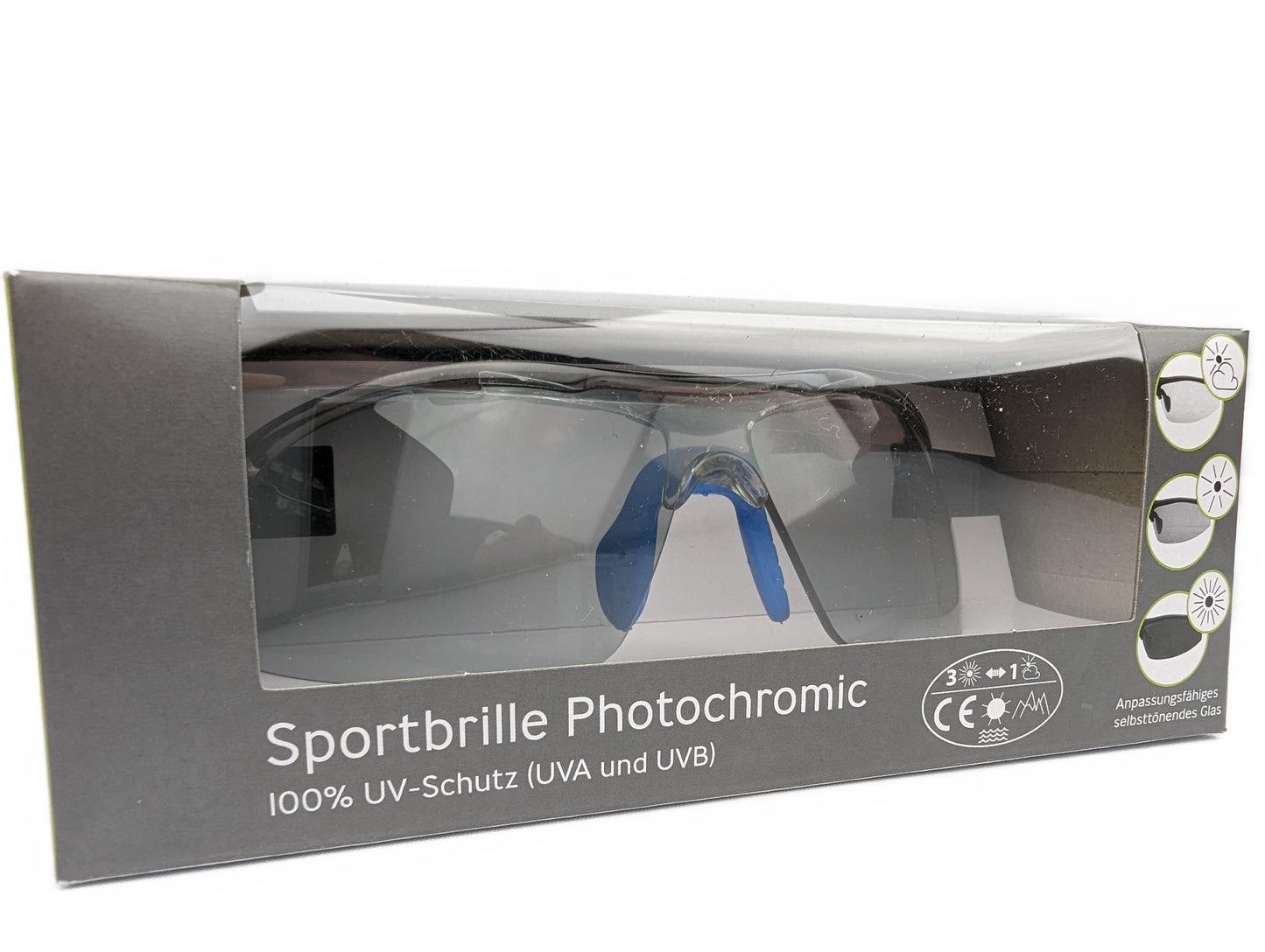 SPEQ Sportbrille Photochromic SP-1548C mit selbsttönendem Glas für Fahrrad- Motorradfahren Skiesport (blau)