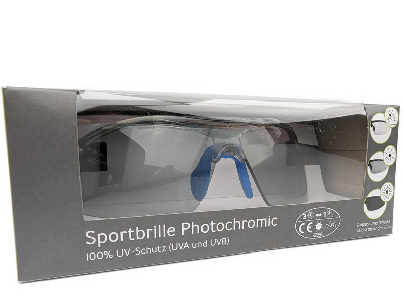 SPEQ Sportbrille Photochromic SP-1548C mit selbsttönendem Glas für Fahrrad- Motorradfahren Skiesport (blau)