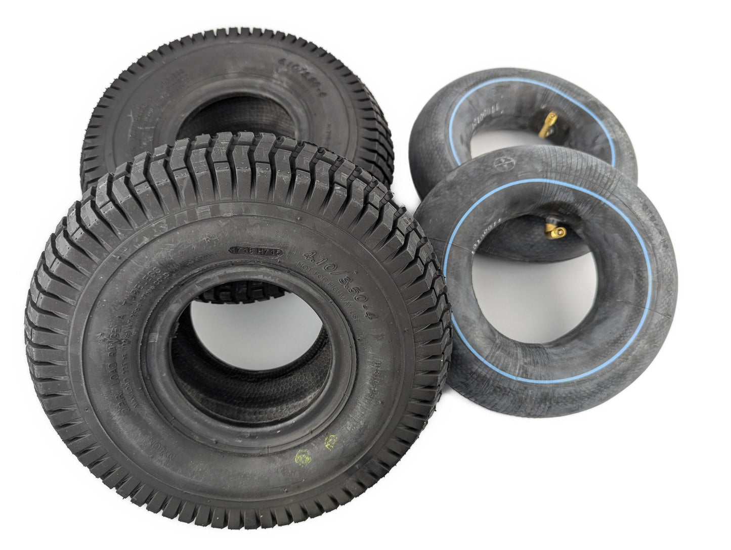 Bdt 2er SET: Decke (Ø 260 mm 410/350-4 2PR) + Schlauch (300-4'' TR87) f Kettcar Tretfahrzeuge Bollerwagen Babycar - VPE: 2