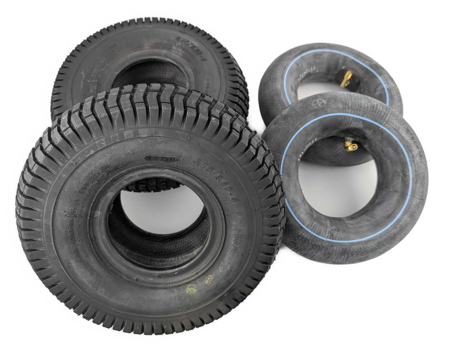 Bdt 2er SET: Decke (Ø 260 mm 410/350-4 2PR) + Schlauch (300-4'' TR87) f Kettcar Tretfahrzeuge Bollerwagen Babycar - VPE: 2