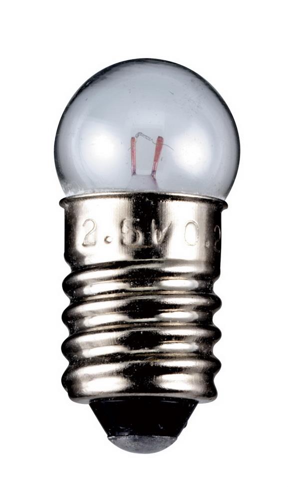 Kugelförmige Lampe Sockel E10 35 Volt 070 Watt 24mm klar 1 Stück