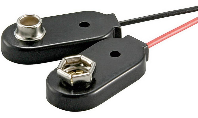 Batterieclip für 9-V Blöcke einzeln Plastikgehäuse 1er Pack
