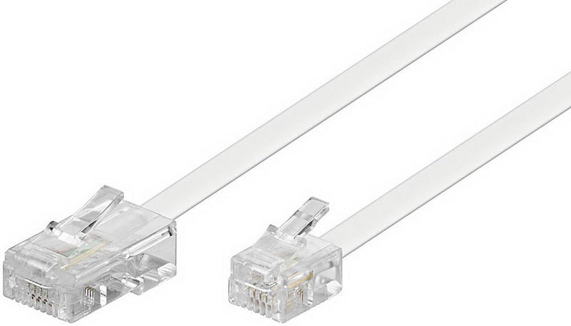 Modularanschlußkabel 4-polig bele 8P4C Stecker-6P4C Stecker 6m weiß
