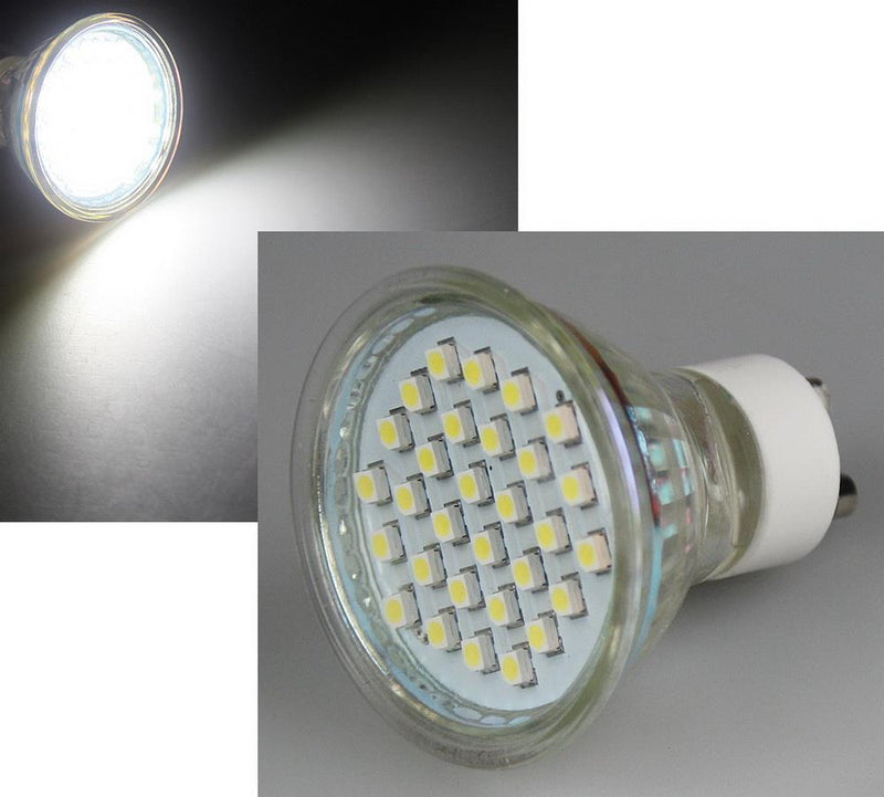 LED Strahler GU10 ''H20 SMD'' 30 SMD LEDs 6000k 120lm 120° 230V/13W weiß