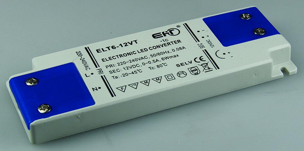 elektronischer LED-Trafo 05-6 Watt Ein 220-240V Aus 12V= Super SlimLine