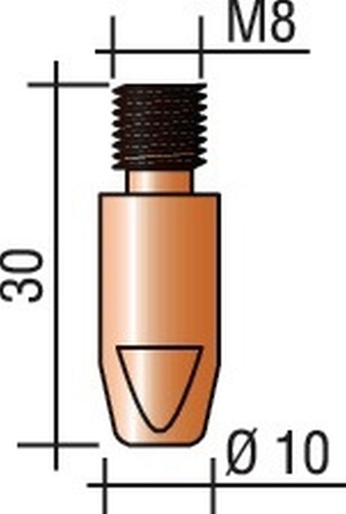 Stromdüse M8 Draht-Ø 10mm L30mm E-Cu ERGOPLUS400/500