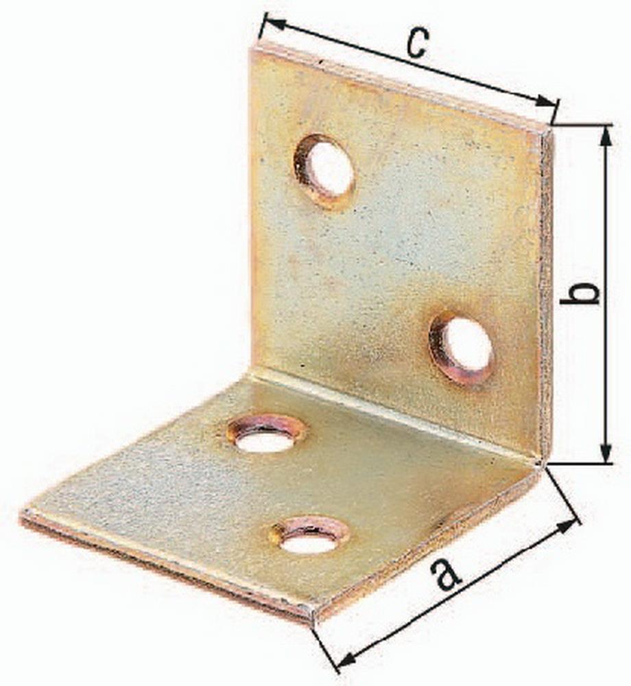 Breitwinkel 60x60x60mm Stahl roh galv gelb verz GAH 40 Stück