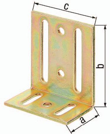 Verstellwinkel L40 x 77mm B65mm S3mm STA roh verzGAH - VPE: 25