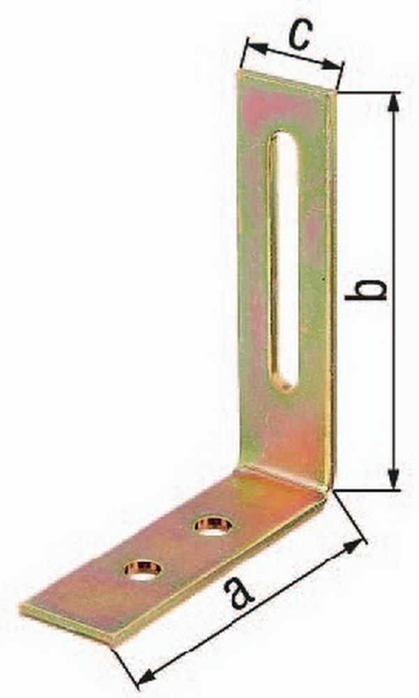 Verstellwinkel 65x80x20mm Stahl roh galv gelb verz GAH 1 Stück