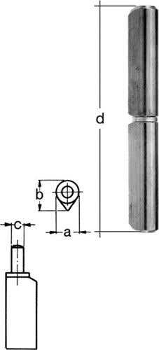 Profilrolle Band-L100mm STA blk Stift-Ø 8mm GAH 1 Stück
