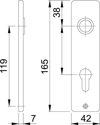 Kurzschildpaar 202KP/AP Aluminium F2 PZ HOPPE