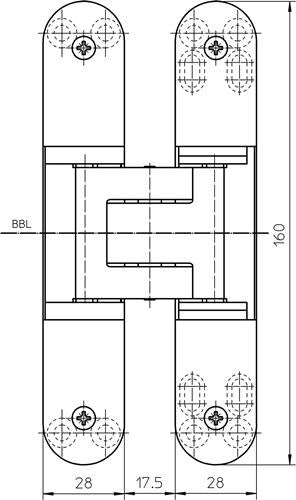 Objektband Tectus® TE 340 3D STA F1-farbig 80kg DIN L/R stuTür SIMONSWERK 2 Stück