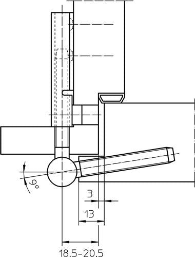 Flügelteil V 0026 WF 3-teilig Stahl vernickelt SIMONSWERK - VPE: 20