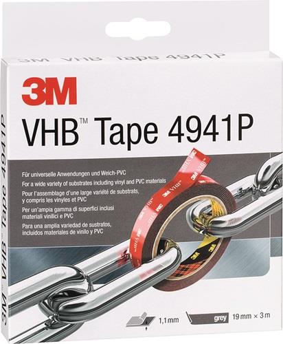 Montageband VHB Tape 4941P grau Länge 3 m Breite 19 mm Rolle 3M