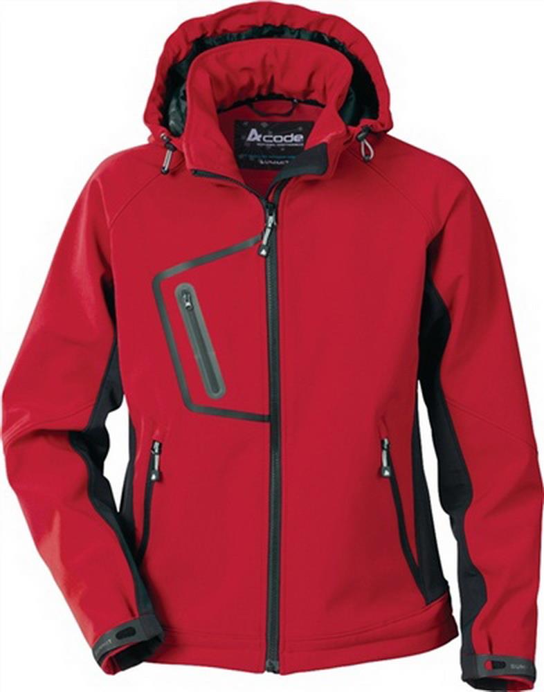 Damen Softshell Kapuzenjacke GrXL rot/schwarz