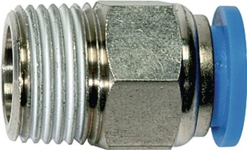 Gerade Steckverschraubung BlSerAG R 1/8 Zoll SW 12mm kon6mm 4mm RIEGLER - VPE: 10