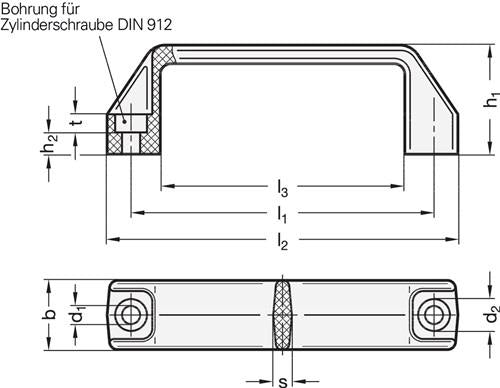 Bügelgriff GN 528 l1 179 ±1mm d1 85mm GANTER 1 Stück