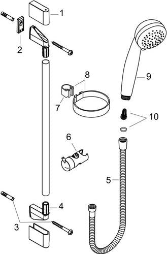 HG Brauseset CROMETTA 85 VARIOJET Brausestange Unica´Crometta 900mm chrom HANSGROHE