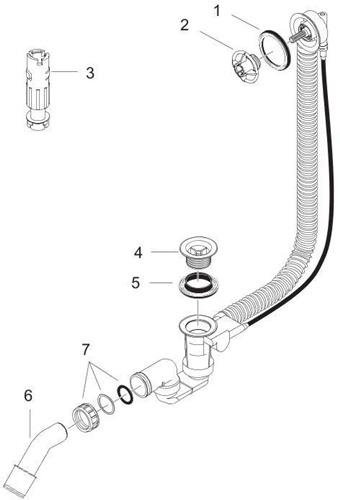 HG Wannenüberlaufgarnitur FLEXAPLUS für Sonderwannen HANSGROHE