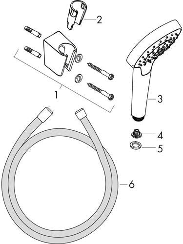 HG Brauseset CROMA SELECT E VARIO Isiflex Brauseschlauch 1250mm weiß/chrom HANSGROHE