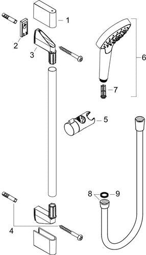HG Brauseset CROMA SELECT E VARIO Bsta Unica´Croma 650mm weiß/chrom HANSGROHE