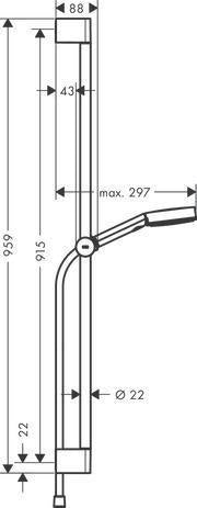 HG Brauseset PULSIFY SELECT 105 3jet Relaxation Brausestange 900mm chrom HANSGROHE