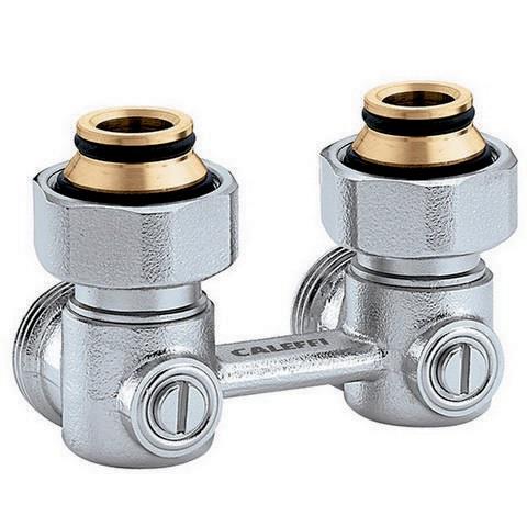 Caleffi Zweißohr Hahnblock 3011 Eckform 3/4Zoll IG CALEFFI