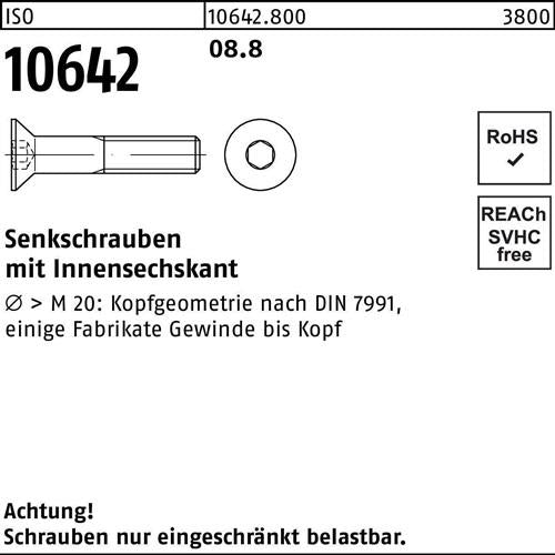 Senkschraube ISO 10642 Innen-6kt M5x 8 88 500 Stück