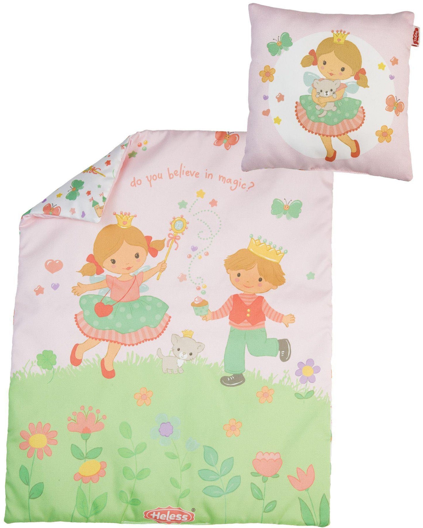 Puppenbettdecke (44 x 34 cm) mit Kissen