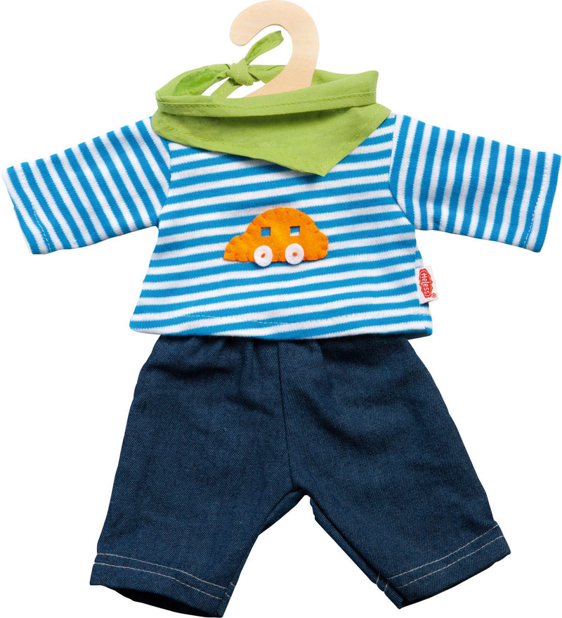 Pu-Jeans mit Streifenshirt Gr 35-45cm