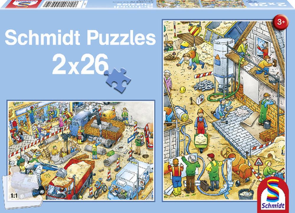 Puzzles Baggern & Bauen 2x26 Teile 1St