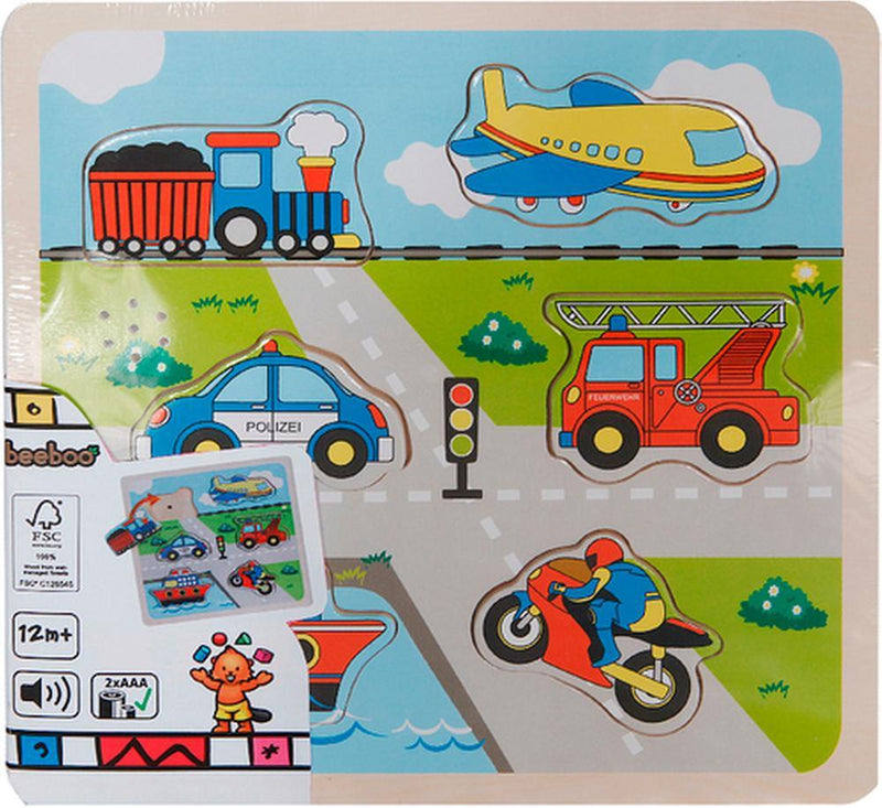 Beeboo Einlegepuzzle Verkehr mit Sound 6-teilig 1 Stück