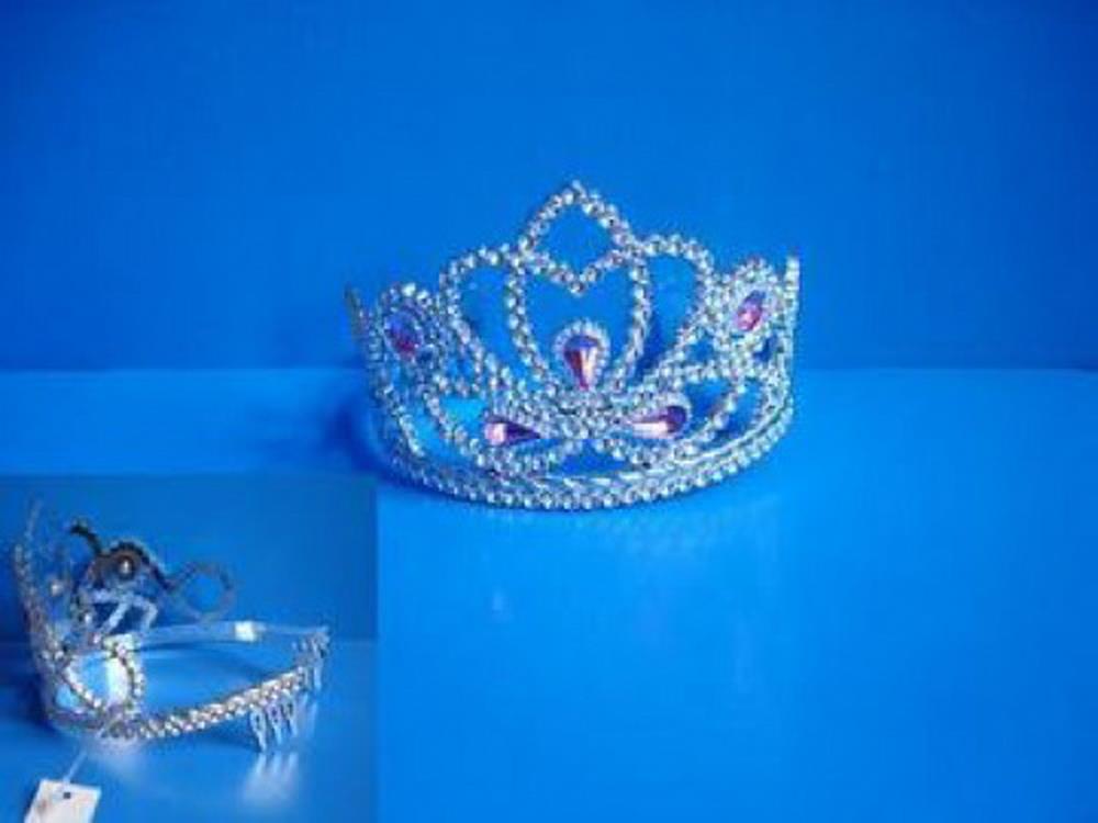 Diadem mit Stein silberfarben 1 Stück