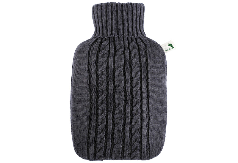 HUGO FROSCH Wärmflasche Klassik 18l Strickbezug dunkelgrau