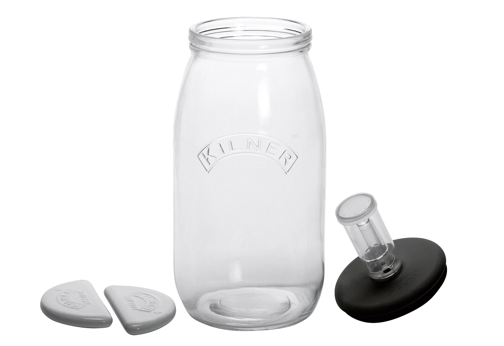 KILNER Fermentier-Set 1 Fermentierglas 1 Silikondeckel 2 Keramiksteine